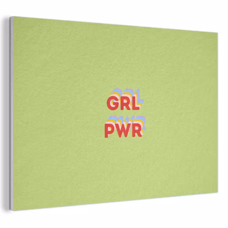 Akoestisch schilderij - Grl pwr - Groen - Rood - 3D — 1
