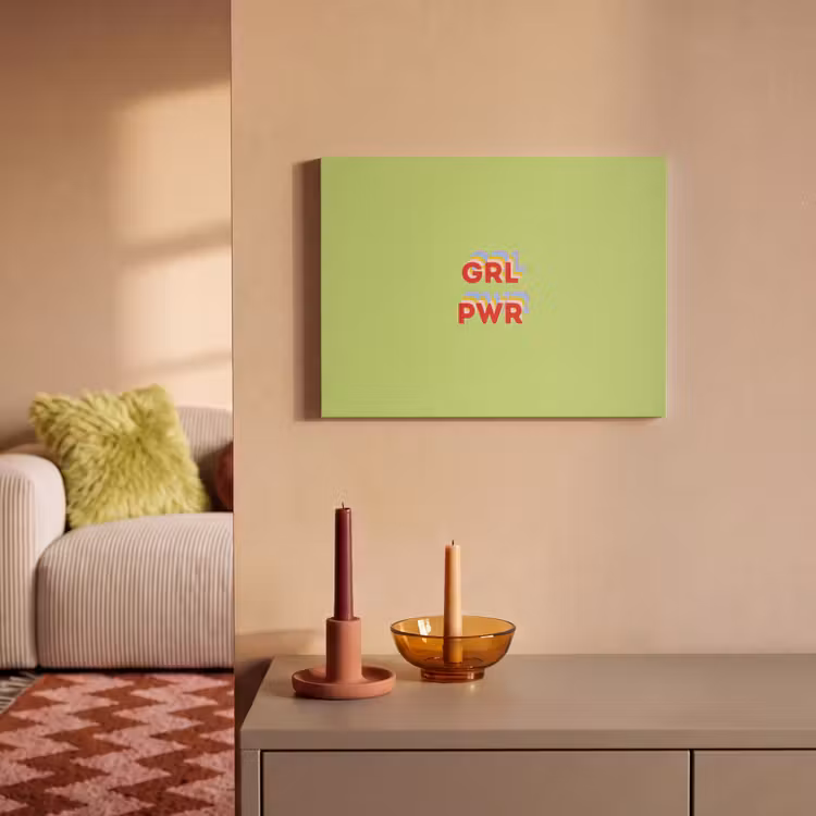 Akoestisch schilderij - Grl pwr - Groen - Rood - 3D — 2
