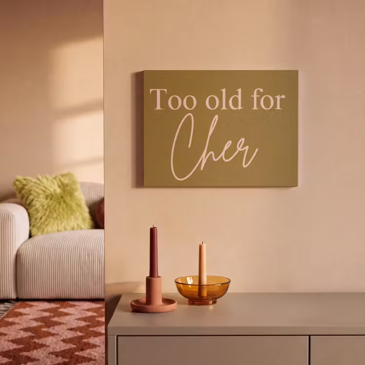 Akoestisch schilderij - Groen - Too old for cher - Roze — 2