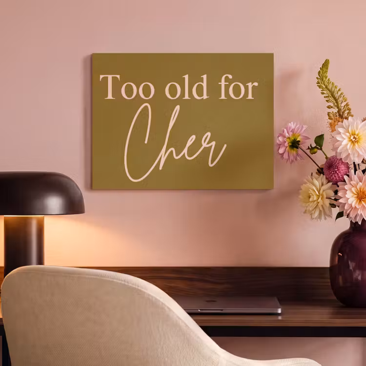 Akoestisch schilderij - Groen - Too old for cher - Roze — 4