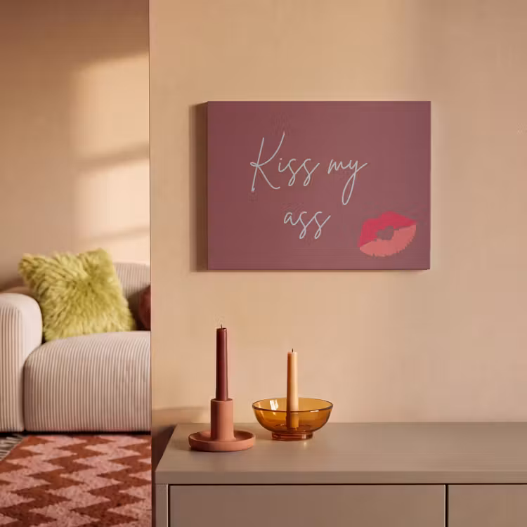 Akoestisch schilderij - Kiss my ass - Lip - Bordeaux — 2