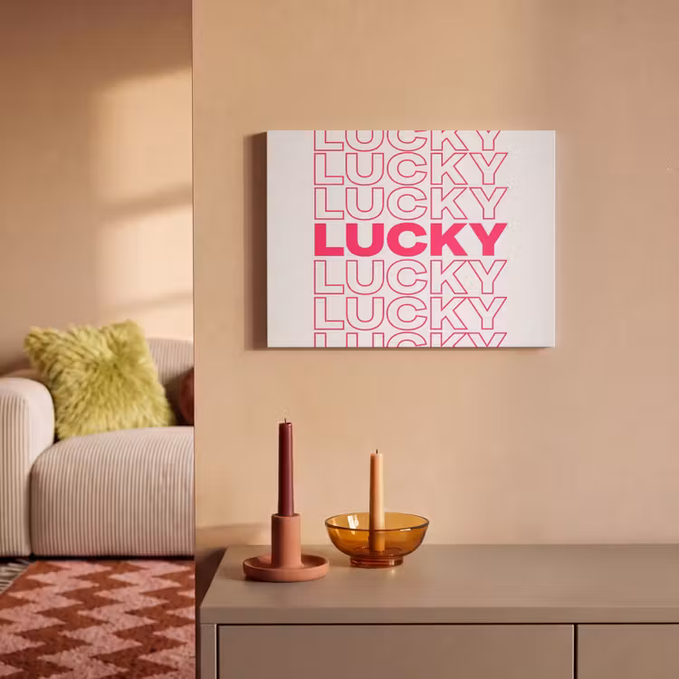 Akoestisch schilderij - Lucky - Roze - Patroon — 2