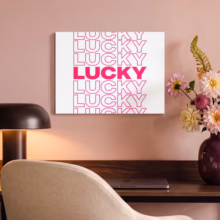 Akoestisch schilderij - Lucky - Roze - Patroon — 4