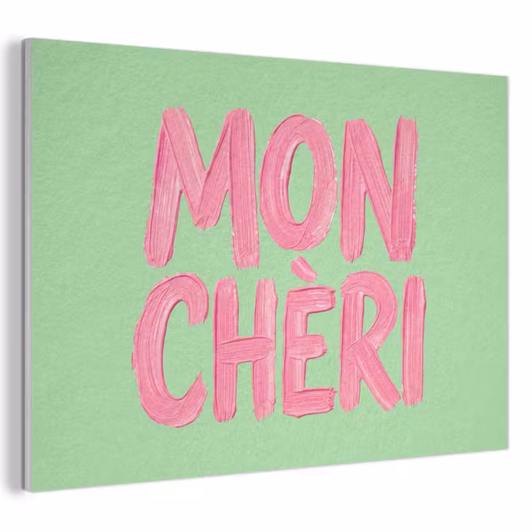 Akoestisch schilderij - Mon cheri - Groen - Roze — 1