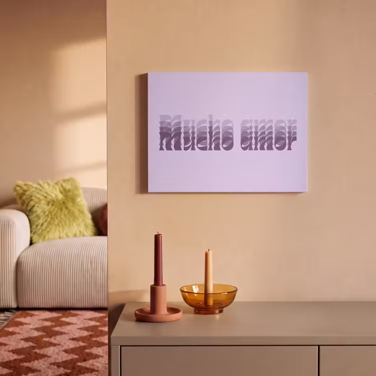 Akoestisch schilderij - Mucho amor - Paars - Gelaagde letters — 2