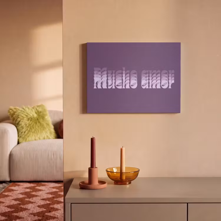 Akoestisch schilderij - Mucho amor - Paars - Grafisch — 2