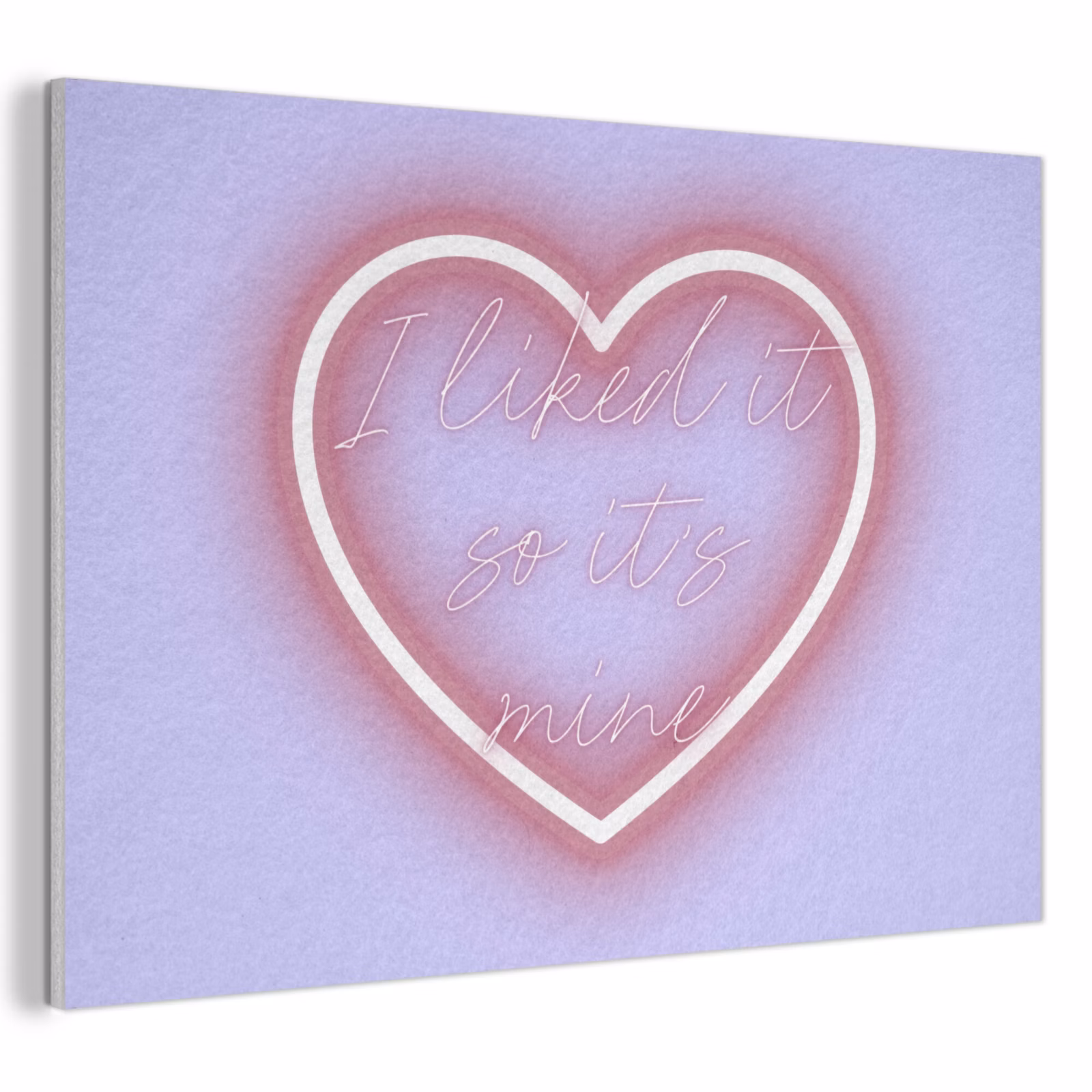 Akoestisch schilderij - I liked it so it's mine - Neon hart - Paars — 1