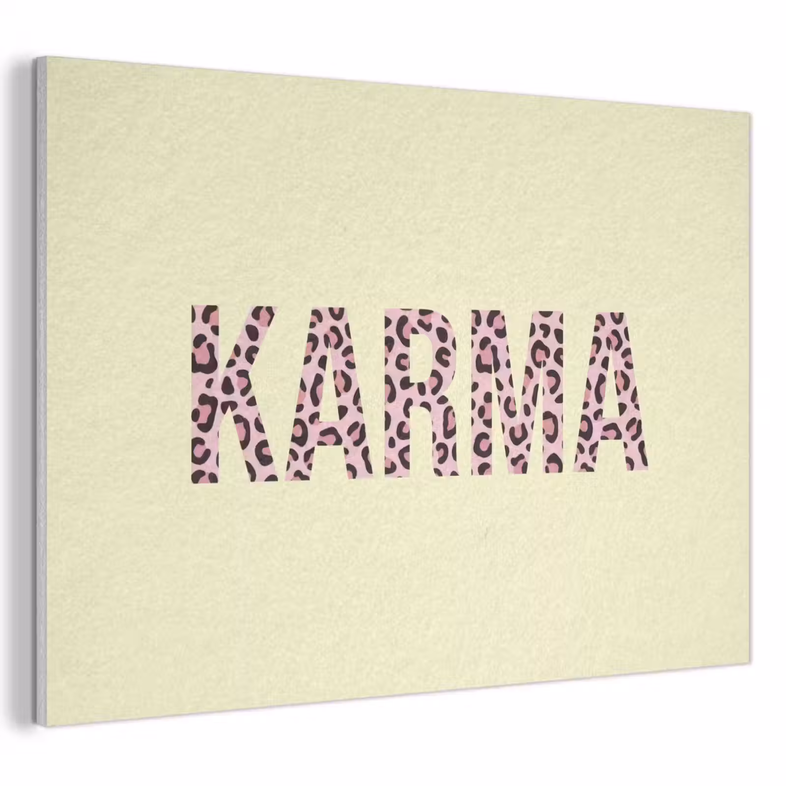Akoestisch schilderij - Karma - Luipaardprint - Geel — 1