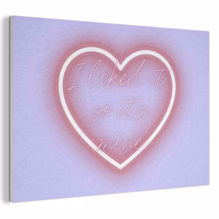 Akoestisch schilderij - I liked it so it's mine - Neon hart - Paars — 1
