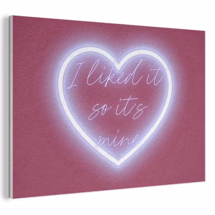 Akoestisch schilderij - I liked it so it's mine - Neon hart - Roze — 1