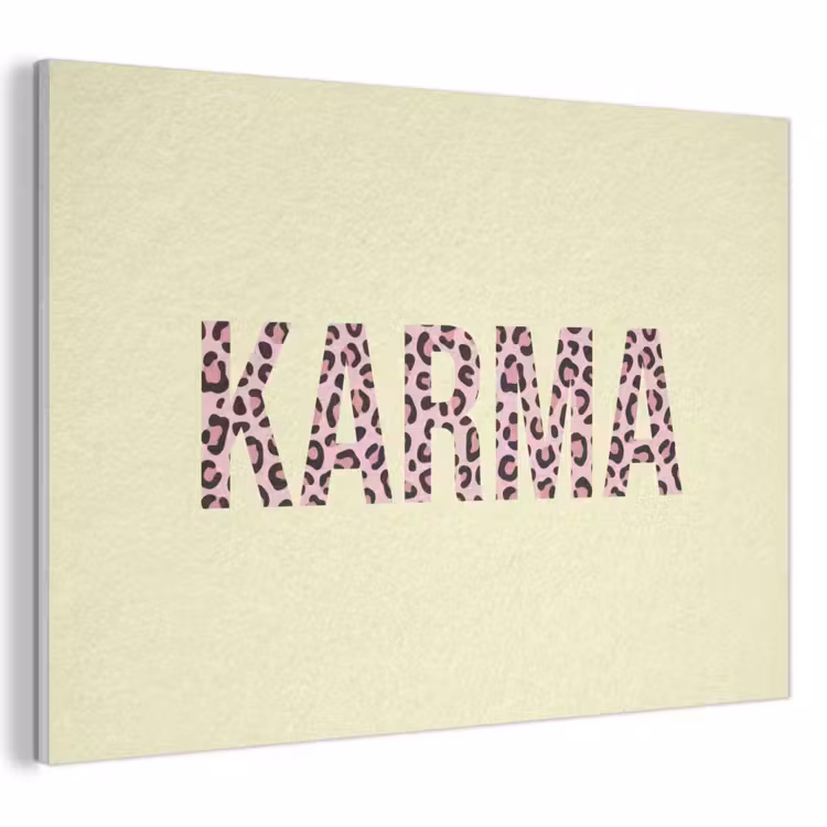 Akoestisch schilderij - Karma - Luipaardprint - Geel — 1