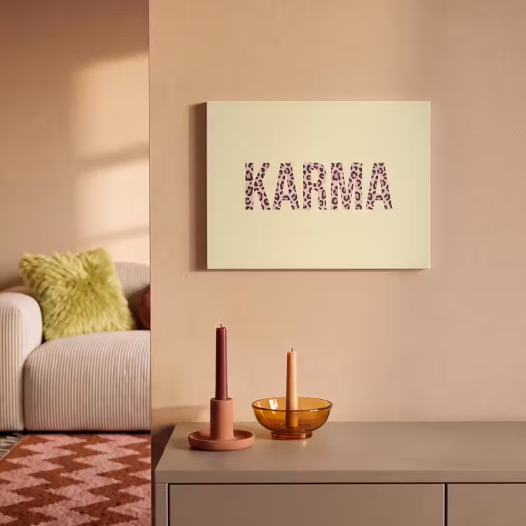 Akoestisch schilderij - Karma - Luipaardprint - Geel — 2