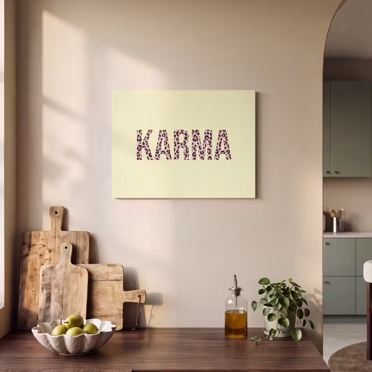 Akoestisch schilderij - Karma - Luipaardprint - Geel — 3