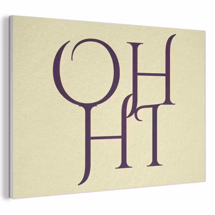 Akoestisch schilderij - Oh hi - Geel - Monogram — 1