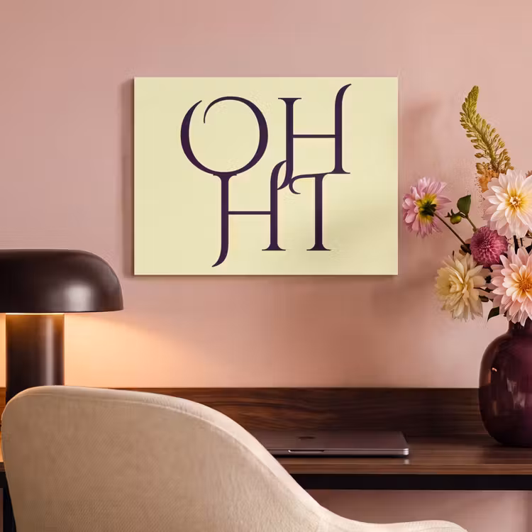 Akoestisch schilderij - Oh hi - Geel - Monogram — 4