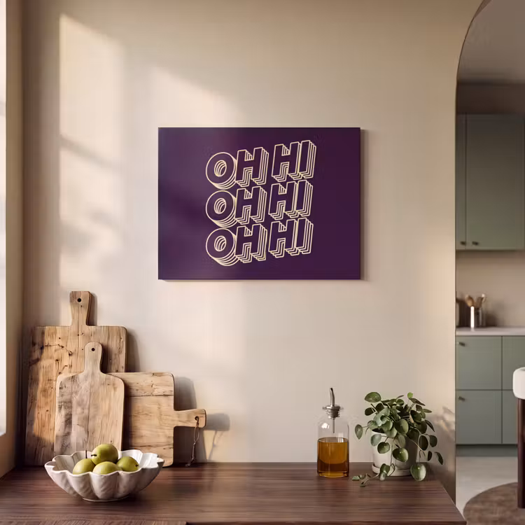 Akoestisch schilderij - Oh hi - Paars - 3D — 3