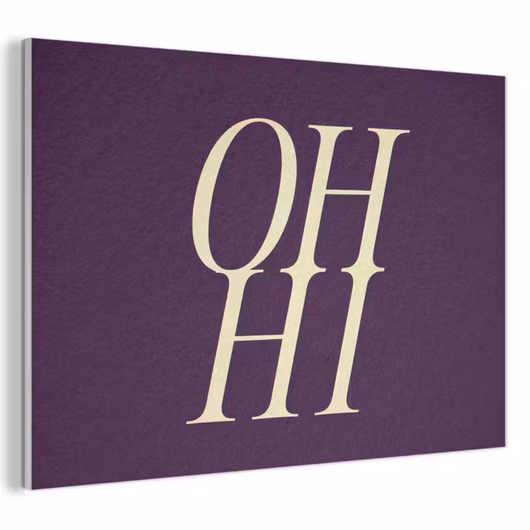 Akoestisch schilderij - Oh hi - Paars - Minimalistisch — 1