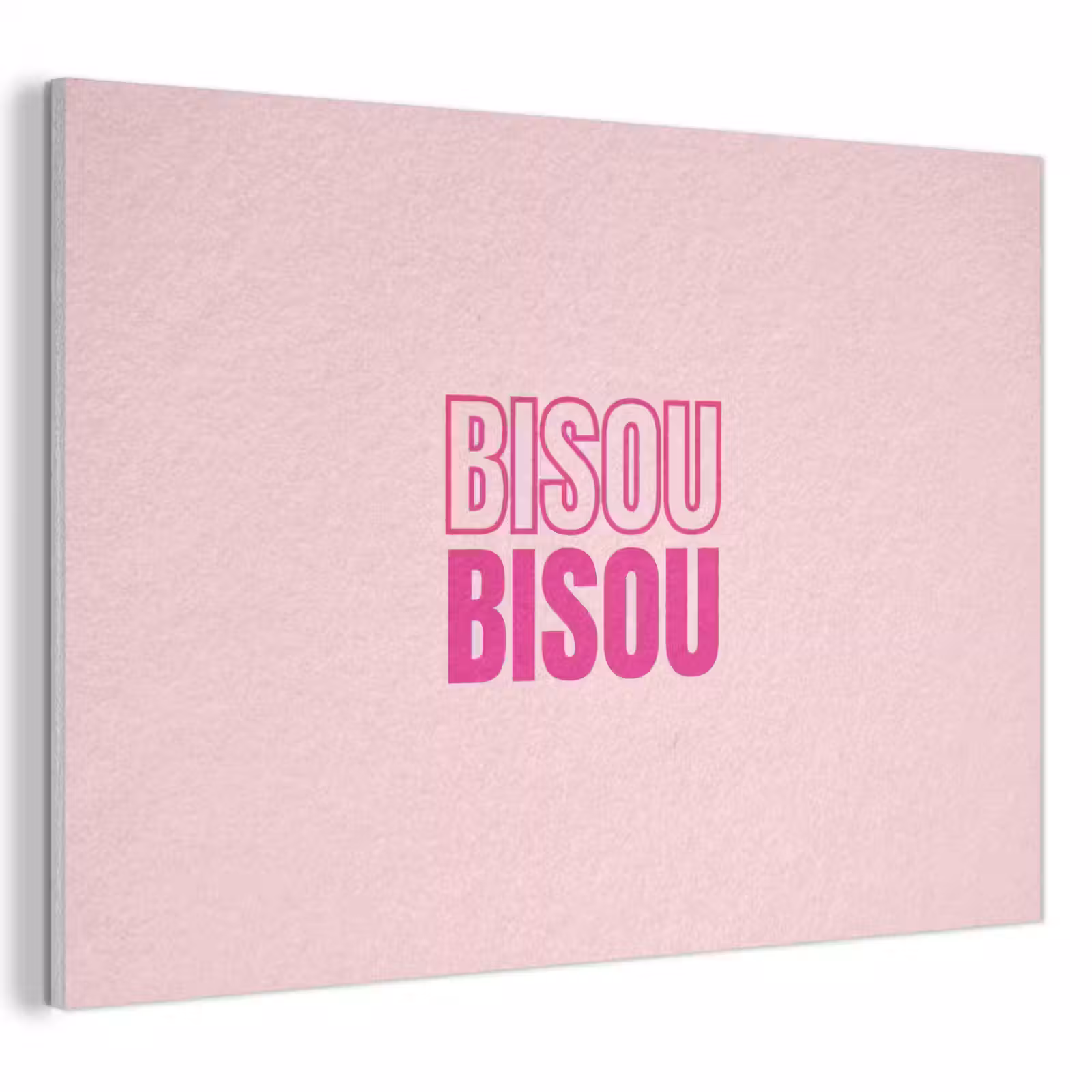Akoestisch schilderij - Bisou - Roze - Minimalistisch — 1