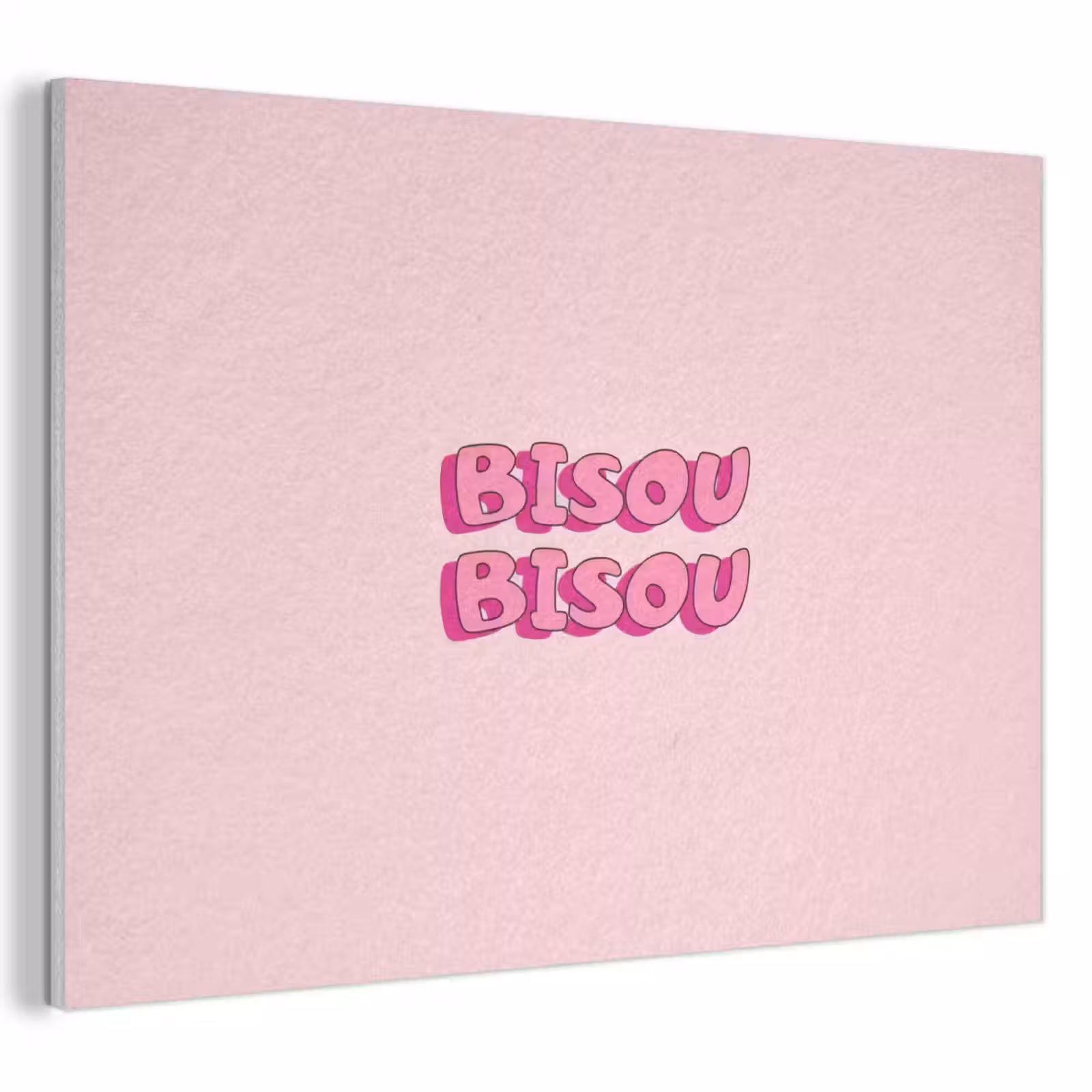 Akoestisch schilderij - Bisou - Roze - Schaduw — 1