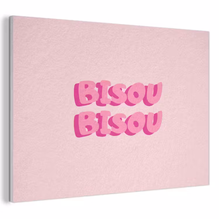 Akoestisch schilderij - Bisou - Roze - Dikke letters — 1