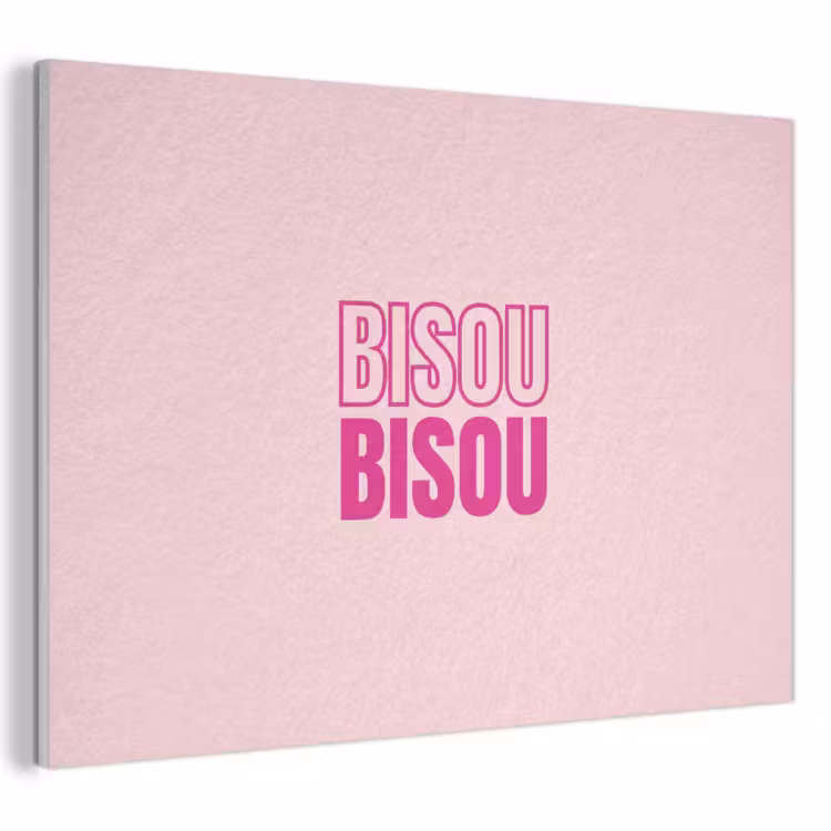 Akoestisch schilderij - Bisou - Roze - Minimalistisch — 1