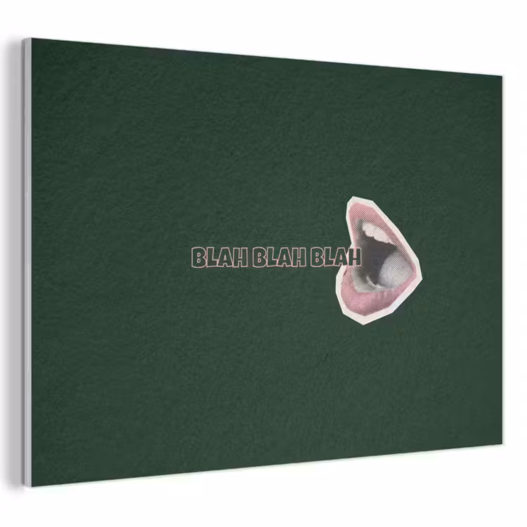 Akoestisch schilderij - BLAH BLAH BLAH - Mond - Groen — 1