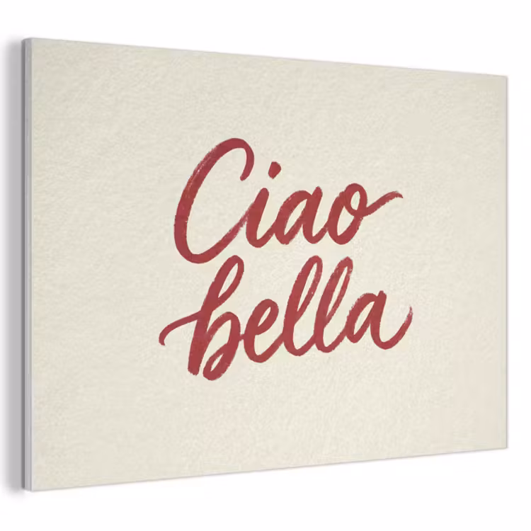 Akoestisch schilderij - Ciao bella - Rood - Wit - Minimalistisch — 1