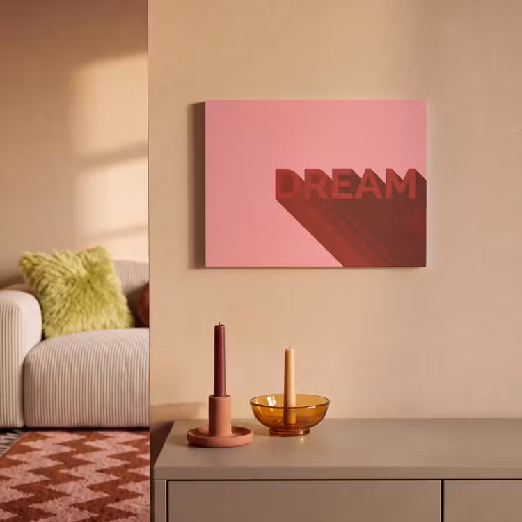 Akoestisch schilderij - Dream - 3D - Rood - Roze — 2