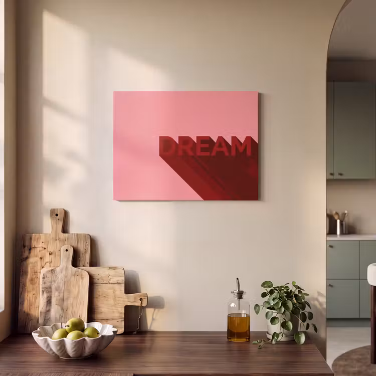 Akoestisch schilderij - Dream - 3D - Rood - Roze — 3