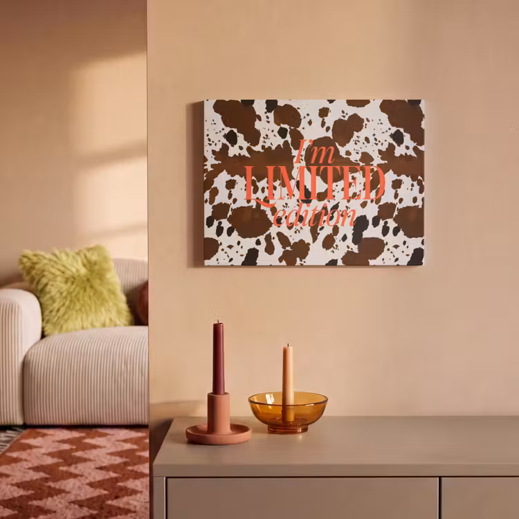 Akoestisch schilderij - Koeienprint - Limited edition - Rood — 2