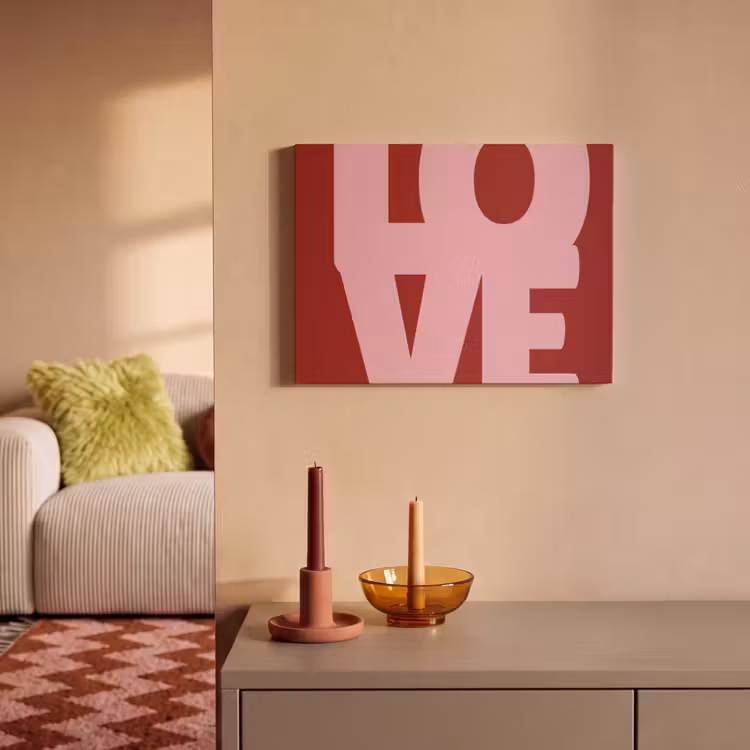 Akoestisch schilderij - Love - Rood - Blokletters — 2
