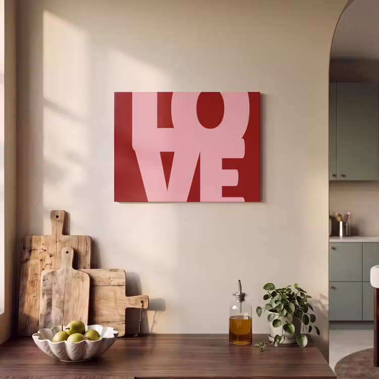 Akoestisch schilderij - Love - Rood - Blokletters — 3