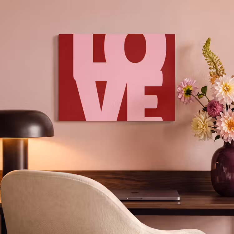 Akoestisch schilderij - Love - Rood - Blokletters — 4