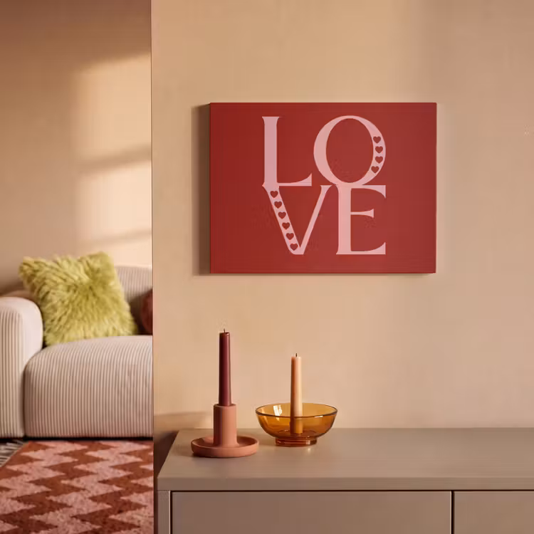 Akoestisch schilderij - Love - Rood - Hatjes — 2