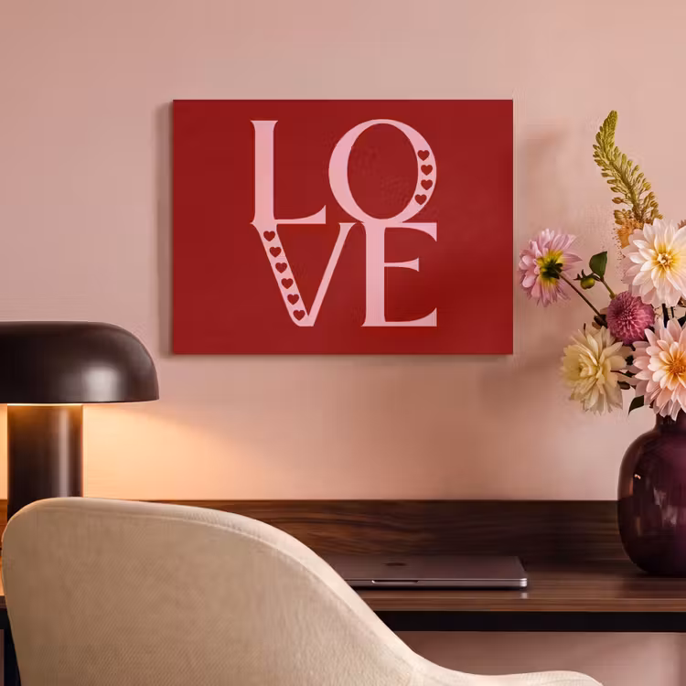 Akoestisch schilderij - Love - Rood - Hatjes — 4