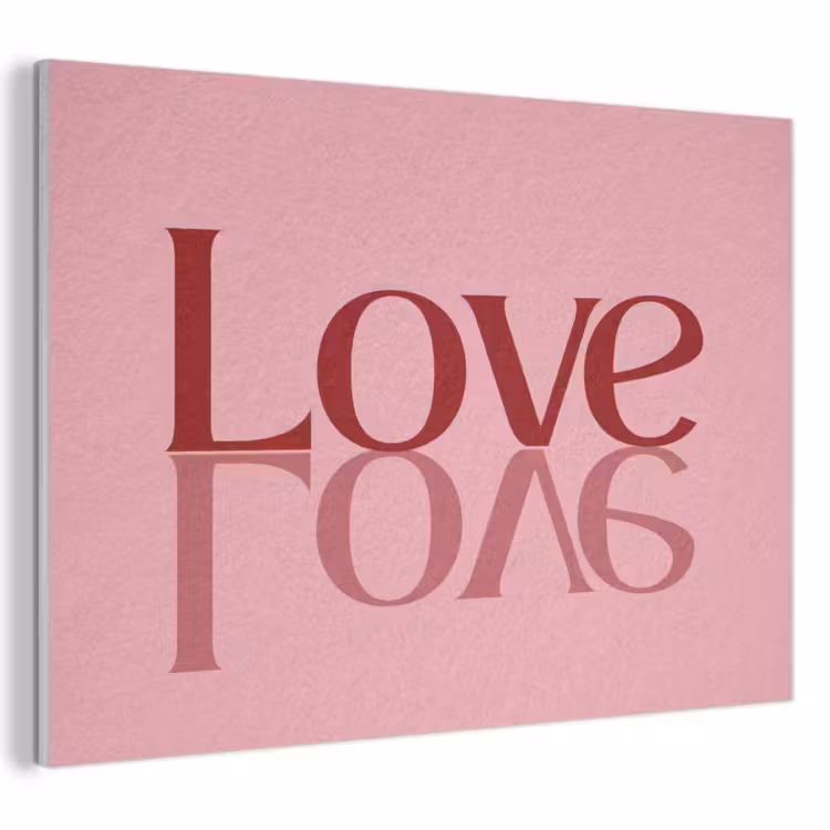 Akoestisch schilderij - Love - Roze - Spiegeling — 1