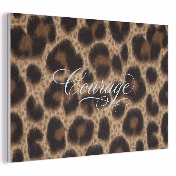 Akoestisch schilderij - Luipaardprint - Bruin - Courage - Sierlijk — 1