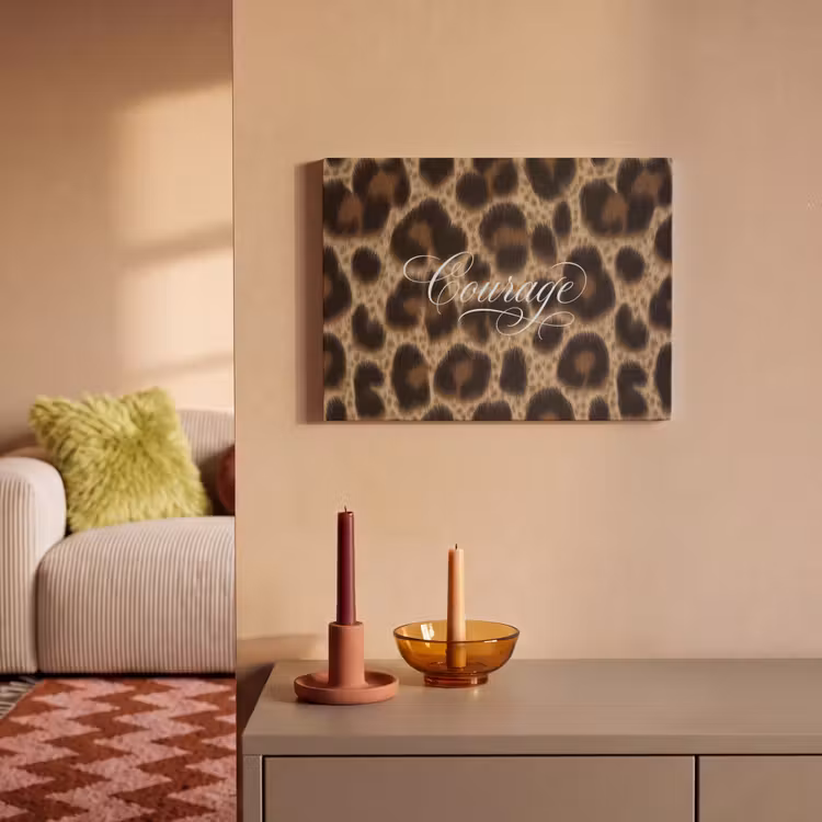 Akoestisch schilderij - Luipaardprint - Bruin - Courage - Sierlijk — 2