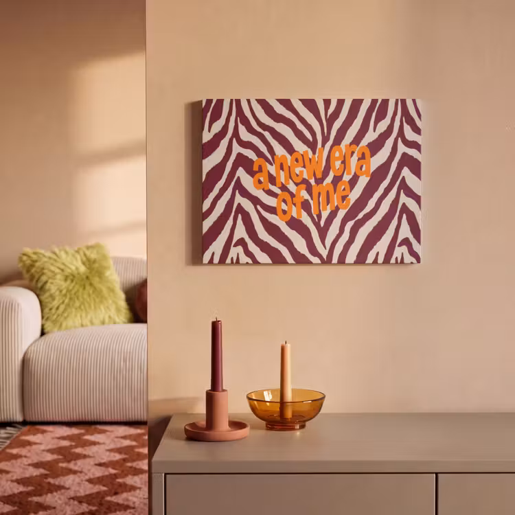 Akoestisch schilderij - New era - Bordeaux - Zebraprint — 2