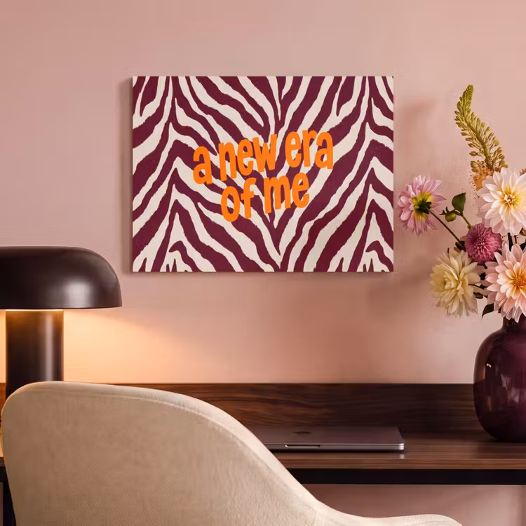 Akoestisch schilderij - New era - Bordeaux - Zebraprint — 4