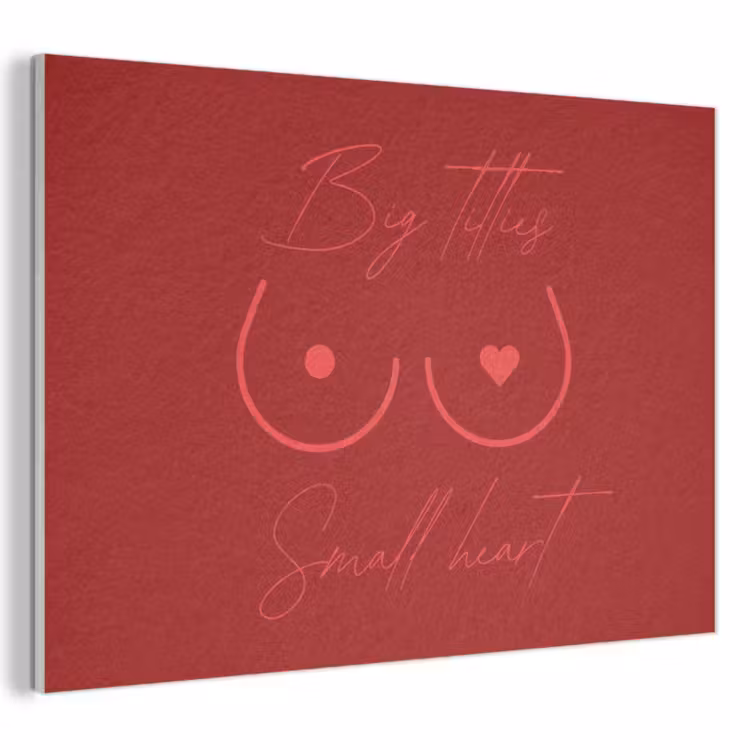Akoestisch schilderij - Big titties small heart - Rood - Hart — 1