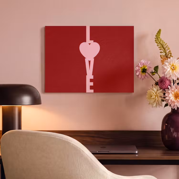 Akoestisch schilderij - Love - Hart - Rood — 4