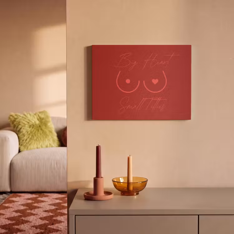 Akoestisch schilderij - big heart small titties - Hart - Rood — 2