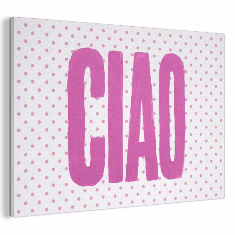 Akoestisch schilderij - Ciao - Stippen - Roze - Wit — 1