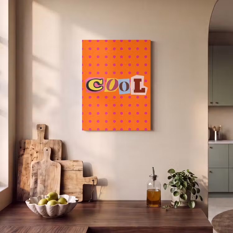 Akoestisch schilderij - Cool - Stippen - Oranje — 3