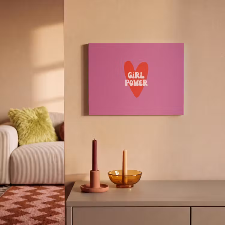 Akoestisch schilderij - Girl power - Hart - Roze - Rood — 2