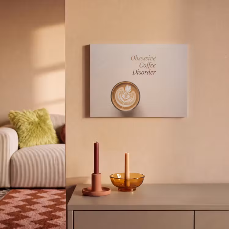 Akoestisch schilderij - Koffie - Obessive Coffee Disorder - Beige — 2
