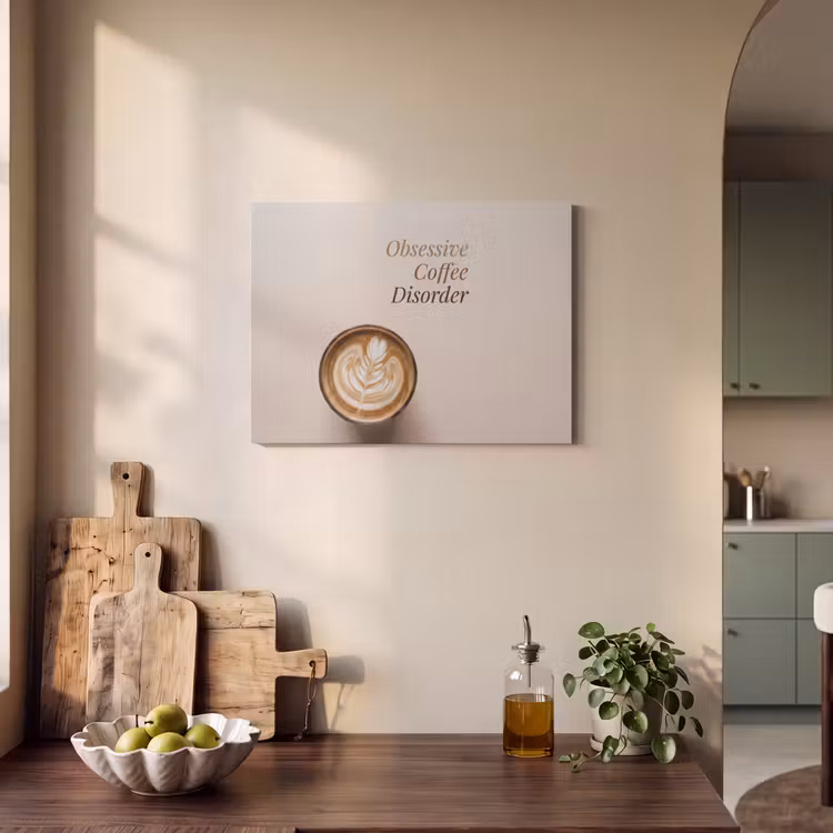 Akoestisch schilderij - Koffie - Obessive Coffee Disorder - Beige — 3