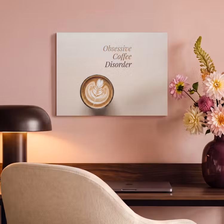 Akoestisch schilderij - Koffie - Obessive Coffee Disorder - Beige — 4