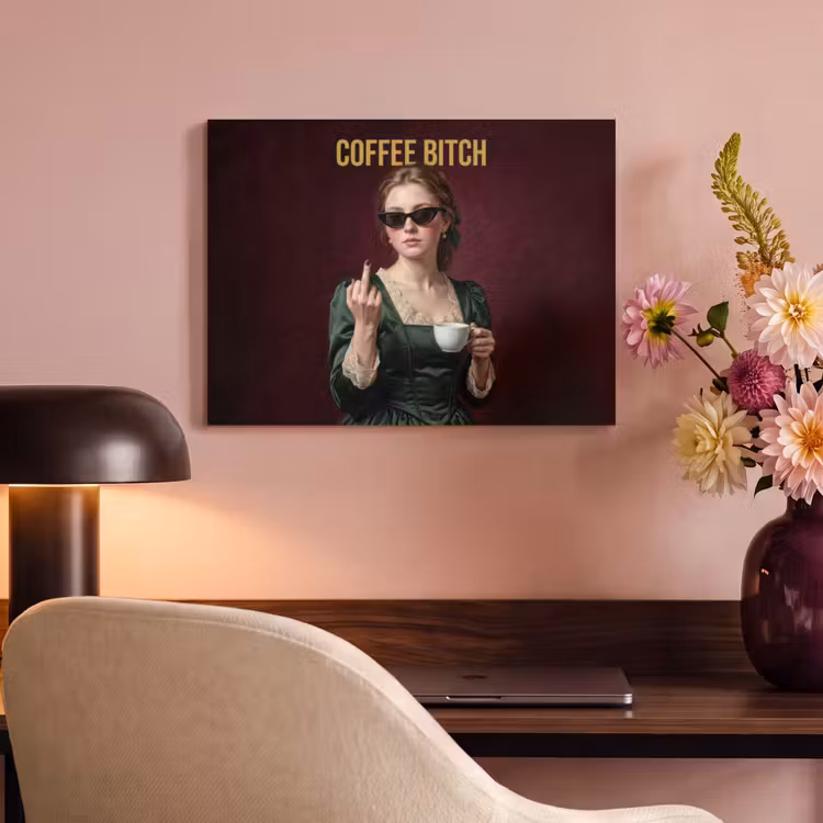 Akoestisch schilderij - Koffie - Vrouw - Middelvinger — 4